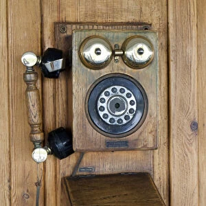 Old fashioned wall phone, Egypt