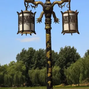 Yuanming Yuan Old Summer Palace Ornate Golden Dragon Lamp Post Print Yuanming Yuan Old Summer Palace Ornate Golden Dragon Lamp Post Print