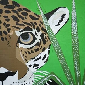 Painting of jaguar, Belize Zoo, Belize