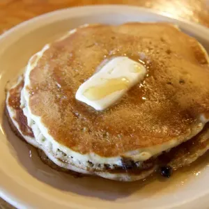 Pancakes at Goulds Sugar House Restaurant, Shelburne Falls, Massachusetts, United States