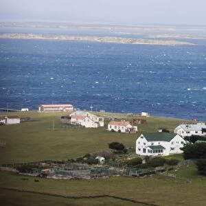 Pebble Island Settlement. Pebble Island, off north coast of West Falkland. Falkland Islands
