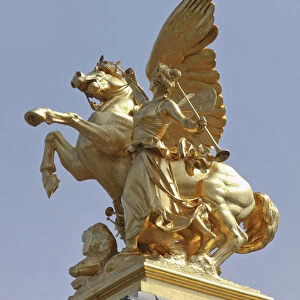 Pegasus statue at the Pont Alexander III bridge, Paris, France