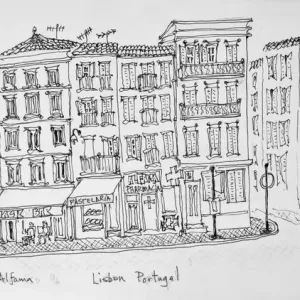 Placa Rossio Print - Lisbon Town Square Scene Placa Rossio Print - Lisbon Town Square Scene
