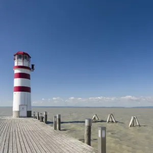 Podersdorf am See on the shore of Lake Neusiedl. The lighthouse in the domestic port Podersdorf am See on the shore of Lake Neusiedl. The lighthouse in the domestic port