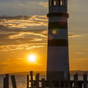 Podersdorf am See on the shore of Lake Neusiedl. The lighthouse in the domestic port Podersdorf am See on the shore of Lake Neusiedl. The lighthouse in the domestic port