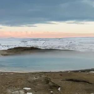 The pool of the gushing spring called Geysir, eponymous for such springs