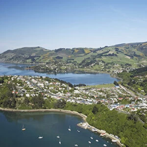 Port Chalmers, Otago Harbour, Dunedin, South Island, New Zealand - aerial