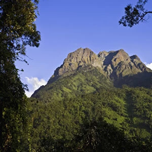 The Portal Peaks in the Rwenzori, Uganda. The Rwenzori Mountain Range is a National Park