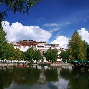 Potala Palace in Lhasa, Tibet with reflection of lake