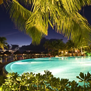 PR Swimming pool at dusk at Bora Bora Nui Resort