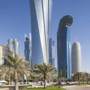 Qatar Doha Bay West Bay Skyscrapers Print Qatar Doha Bay West Bay Skyscrapers Print