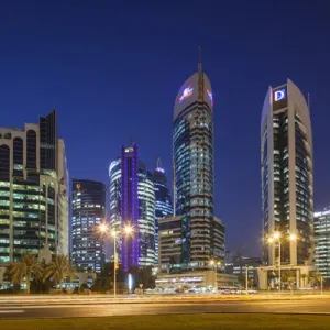 Qatar Doha Bay West Bay Skyscrapers Print Qatar Doha Bay West Bay Skyscrapers Print