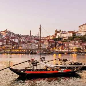Rabelo boats on the Douro River, Porto, Portugal. (Editorial Use Only) Rabelo boats on the Douro River, Porto, Portugal. (Editorial Use Only)