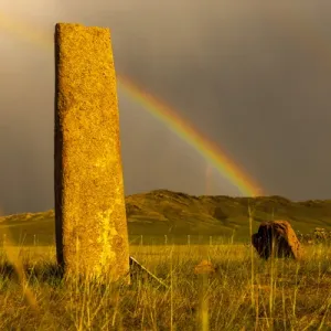 Rainbow over Deer stones print, Mongolia Rainbow over Deer stones print, Mongolia