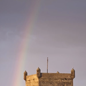 Rainbow over fortress, Essaouira, Morocco