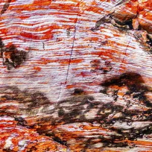Red Blue Rock Ceiling Abstract Print, Petra Jordan