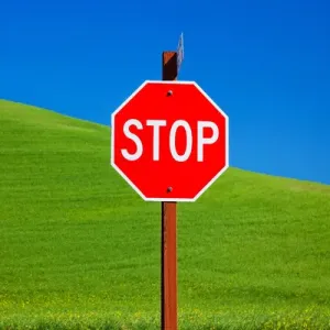 Red Stop Sign Over Palouse Wheat Field Print Red Stop Sign Over Palouse Wheat Field Print