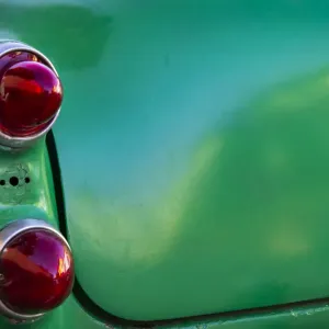 Detail of Red Tail Lights on Classic Green Car Print Detail of Red Tail Lights on Classic Green Car Print