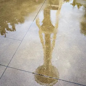 Reflection of Space Needle, Seattle, Washington State, USA Reflection of Space Needle, Seattle, Washington State, USA