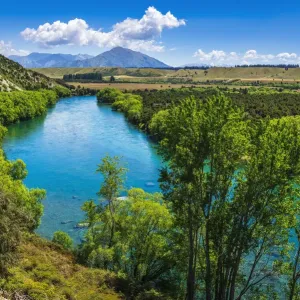 River view from the Upper Clutha River Track, Central Otago, South Island, New Zealand River view from the Upper Clutha River Track, Central Otago, South Island, New Zealand