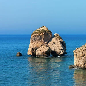 The rock of Aphrodite in the Mediterranean, Paphos (Pafos), Republic of Cyprus