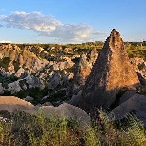 Rock formations in the valley. Goreme, Cappadocia, Turkey