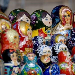 Russia, Moscow, Red Square. Typical matryoshka dolls. (RF)