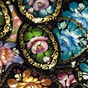 Russia: Typical black lacquer painted pins