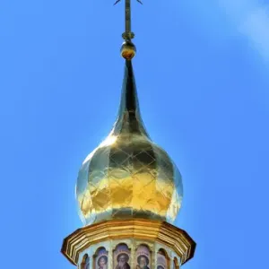 Saint Sophia Sofia Cathedral Spire Towe Golden Dome Sofiyskaya Square Kiev Ukraine Saint Sophia Sofia Cathedral Spire Towe Golden Dome Sofiyskaya Square Kiev Ukraine