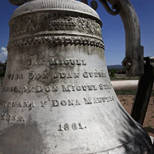 San Miguel del Vado, New Mexico, United States. Old Spanish church bell