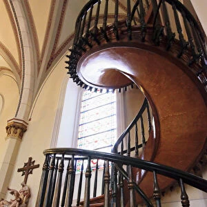 Santa Fe, New Mexico, United States. Famous Loretto Chapel. Miracle staircase