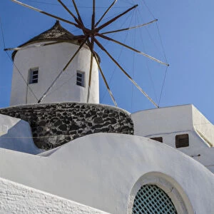 Santorini, Greece. White Washed Buildings and the Aegean Blue Sky