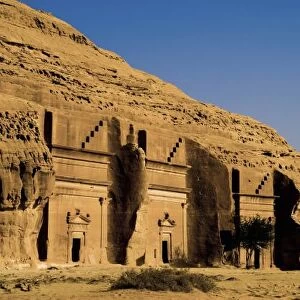 Saudi Arabia, site of Madain Saleh, ancient Hegra, tombs of Nabatean town