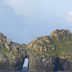 Scotland, North Atlantic, St. Kilda Islands, Outer Hebrides. Dun island right next