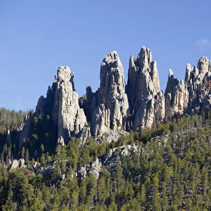 SD, Custer State Park, Needles Highway, Cathedral Spires, granite rock formations