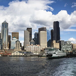 Seattle, Washington, F-5 Tower, Seattle Skyline, ferry, Colman Dock