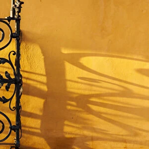 Shadow detail on building in Prague, Capital city of Czech, UNESCO World Heritage Site