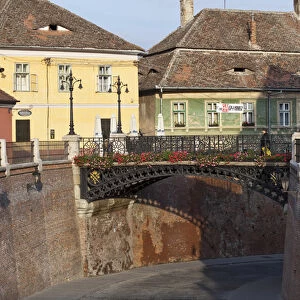 Sibiu, Hermannstadt in Transylvania, Liarss bridge close to Piata Mica Europe