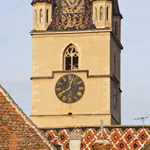 Sibiu, Hermannstadt in Transylvania, Protestant Church of the German saxon minority, steeple