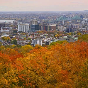 Sights of Montreal, scenic view Montreal from Mount Royal Park