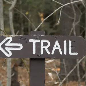 Sign in Mohawk Trail State Forest, Massachusetts, United States, North America