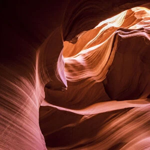 Slickrock formations in lower Antelope Canyon, Navajo Indian Reservation, Arizona, USA