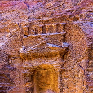 Small Rose Red Rock Tomb Outer Siq Canyon Petra Jordan