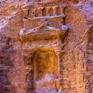Rose Red Rock Tomb Print, Petra Jordan