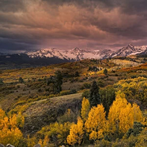 Sneffels Range at sunset from Dallas Divide, Uncompahgre National Forest, Colorado