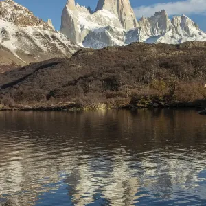 South America, Argentina, Glacier National Park. Snow-covered Mt. Fitzroy