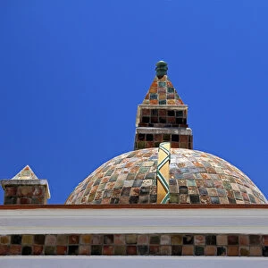 South America, Bolivia, Copacabana. Basilica of Our Lady of Copacabana dome roof