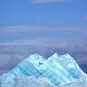 South America, Chile, San Rafael Lagoon NP. Icebergs form and float away into the