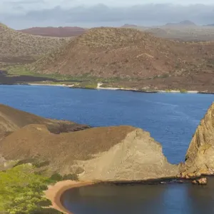 South America, Ecuador, Galapagos Islands, Santiago, Bartolome. View of the volcanic landscape South America, Ecuador, Galapagos Islands, Santiago, Bartolome. View of the volcanic landscape