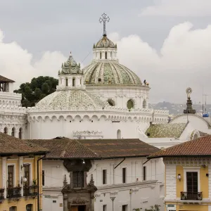 South America, Ecuador, Pichincha province, Quito. View of La Compania cathedral